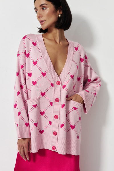 Кардиган heart breaker (розовый)